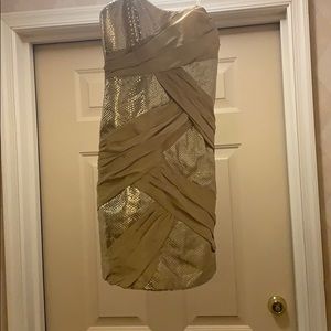 Gold sequin dress- strapless BNWT small